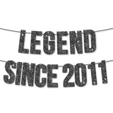 Pre-Strung Legend Since 2011 Banner For 14Th Birthday Party Decoration,Happy 14Th Men Women Birthday Party Banner,Handmade - Black
