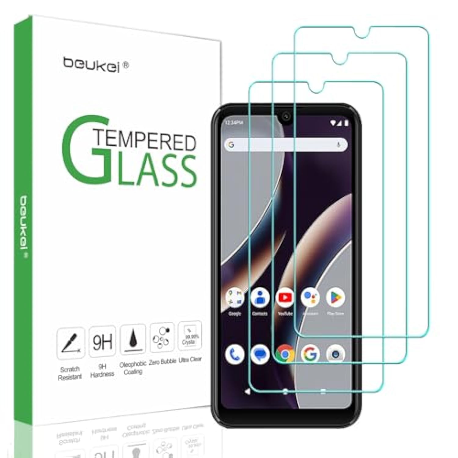 (3 Pack) Designed For Blu G33 Screen Protector Tempered Glass,Touch Sensitive,Case Friendly, 9H Hardness