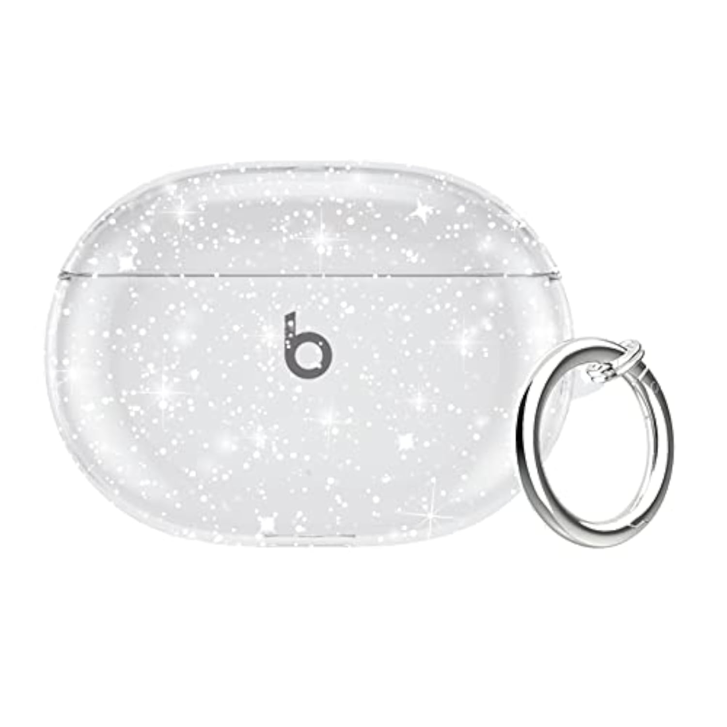 Clear Glitter Case for Beats Studio Buds 2021, Shockproof Soft TPU Case with Keychain, Compatible with Beats Studio Buds Case Cover 2023, Premium De Bayer Material, Ergonomic Design, Fashionable Shining Design, Perfect Protection for Beats Studio Buds