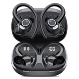 Wireless Earbuds, Bluetooth 5.4 Headphones Sport, Over Ear Buds With Enc Noise Cancelling Mic, 48H, Wireless Earphone With Earhooks, Stereo Deep Bass, Ip7 Waterproof Ear Bud For Workout Running, Black