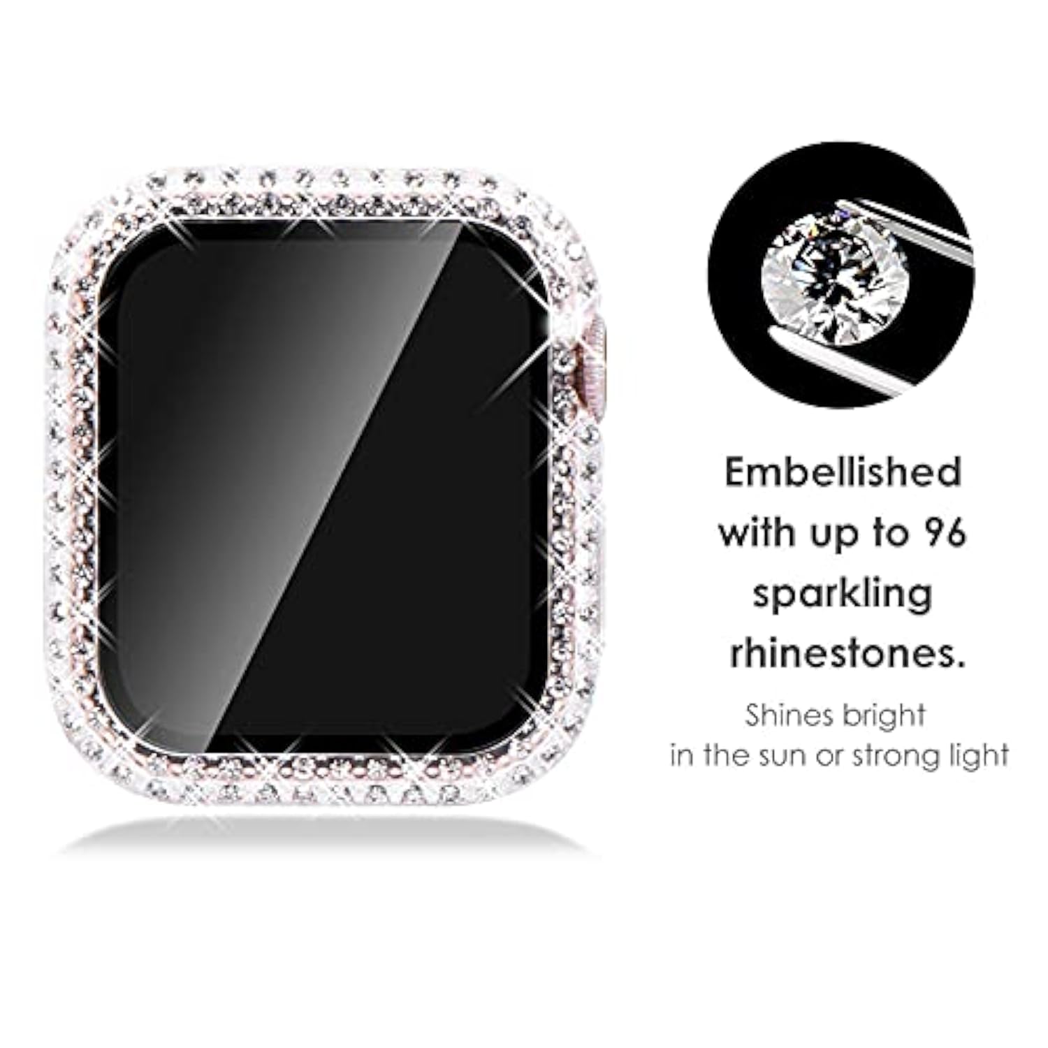 Compatible For Bling Apple Watch Protective Case With Built-In Screen Protector For Apple Watch 40Mm Iwatch Series Se Se2022 6 5 4 (40Mm, Clear)