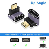 8K Mini Hdmi To Standard Hdmi Adapter 2.1 Version Mini Hdmi Male To Up Angle 9