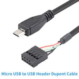 Usb Header To Micro Usb Cable, Micro Usb To Motherboard Header, Micro Usb Male