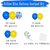 115pcs Royal Blue and Yellow Balloon Arch Kit for Birthday, Baby Shower & More