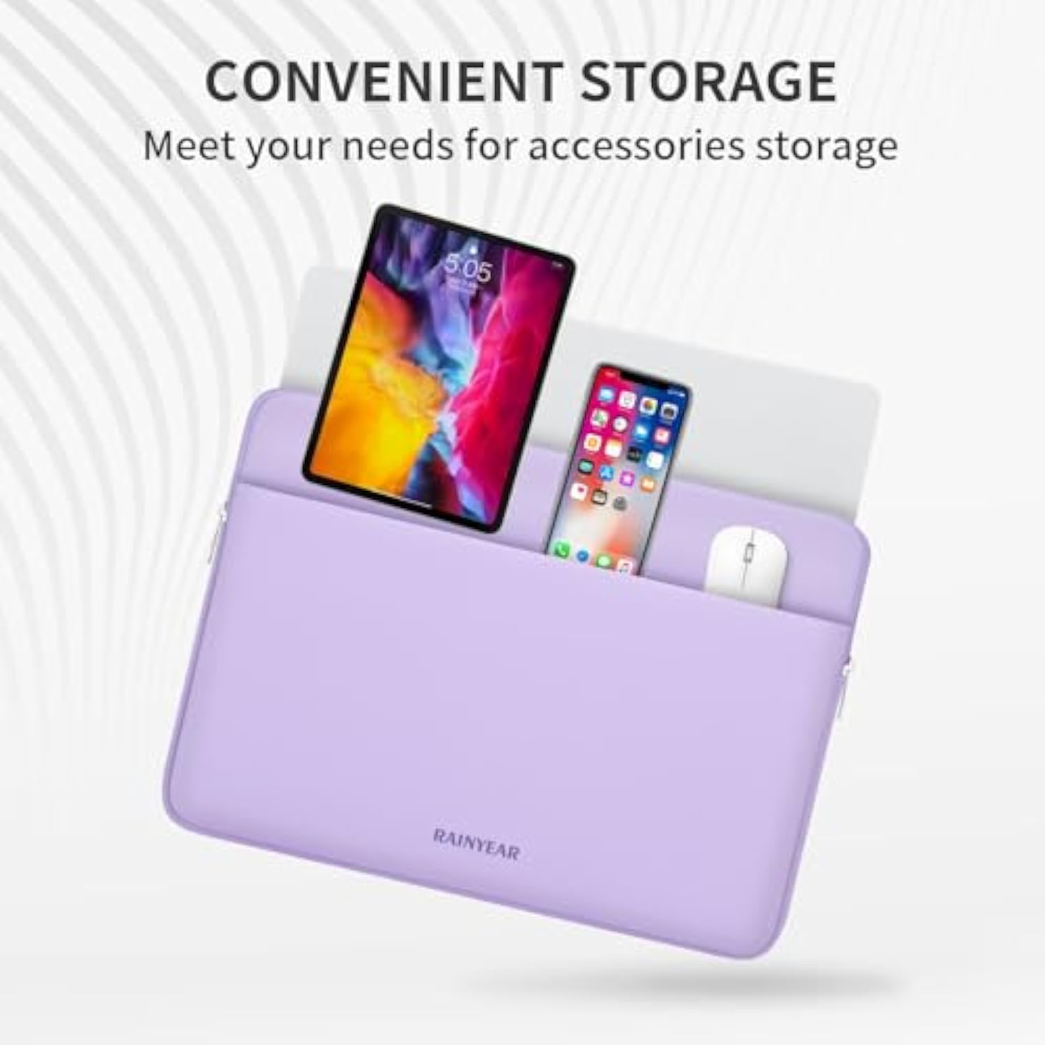 Rainyear Laptop Sleeve Case 13.3 Inch, Protective Portable Case With Front Pocket, Briefcase Handbag Laptop Bag Compatible With Macbook Air/Pro 13-13.3 Inch, Macbook Pro 14 Inch, Purple