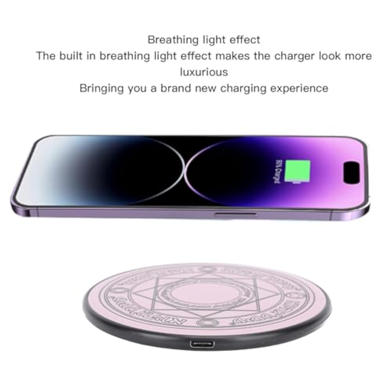 20W Fast Charger, Charger Pad With Breathing Light Effect, Desktop, Powerful Compatibility For Phones, Tablets, Headphones