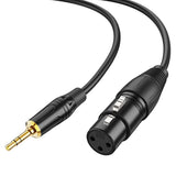 CableCreation 3.5mm (1/8 Inch) Stereo Male to XLR Female Cable, 6 Feet/Black