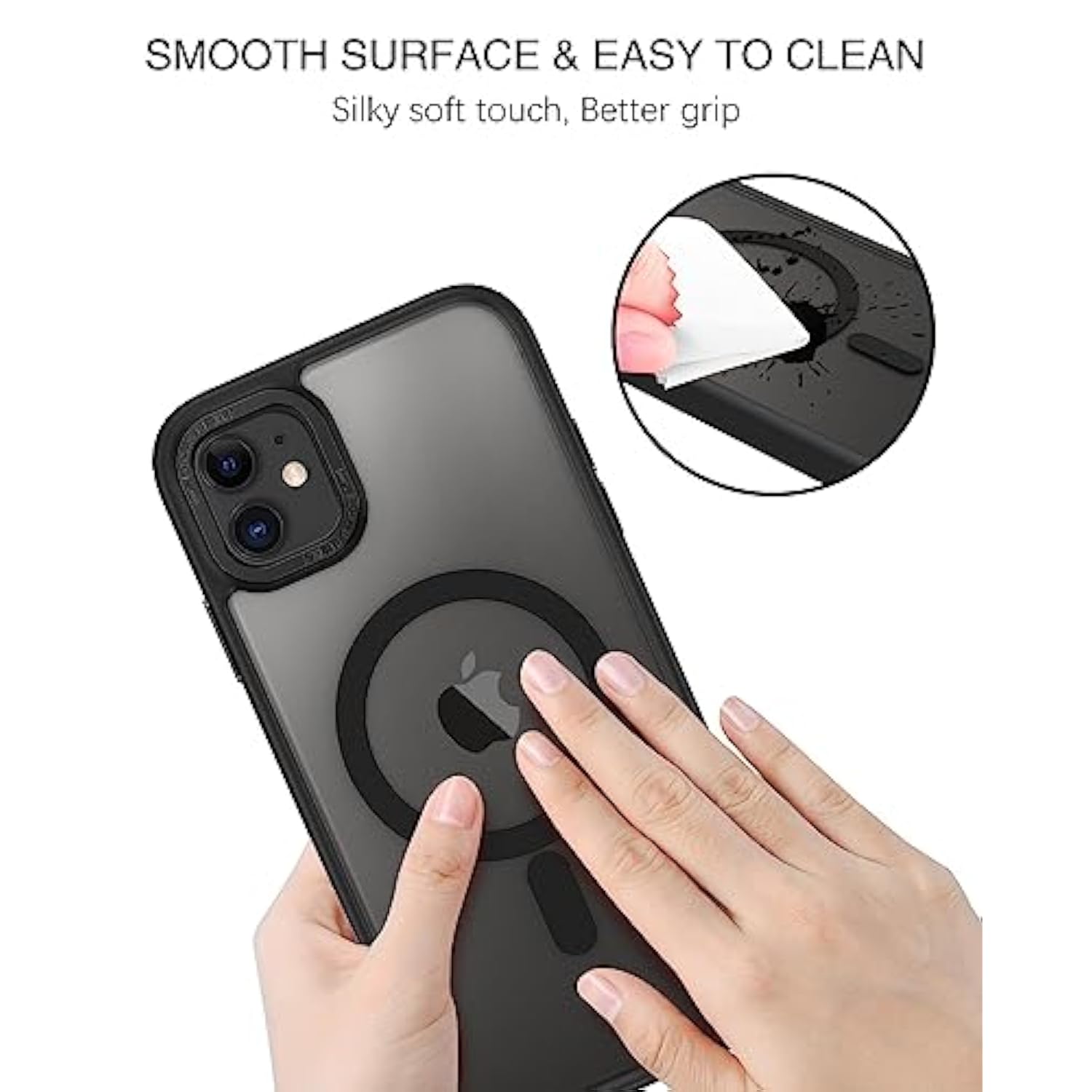 For Iphone 11 Phone Case, Phone Case For Iphone 11 Magnetic Case [Compatible With Mag Safe] Translucent Matte Slim Shockproof Anti-Fingerprint Protective Cover For Iphone 11 6.1’’ Black