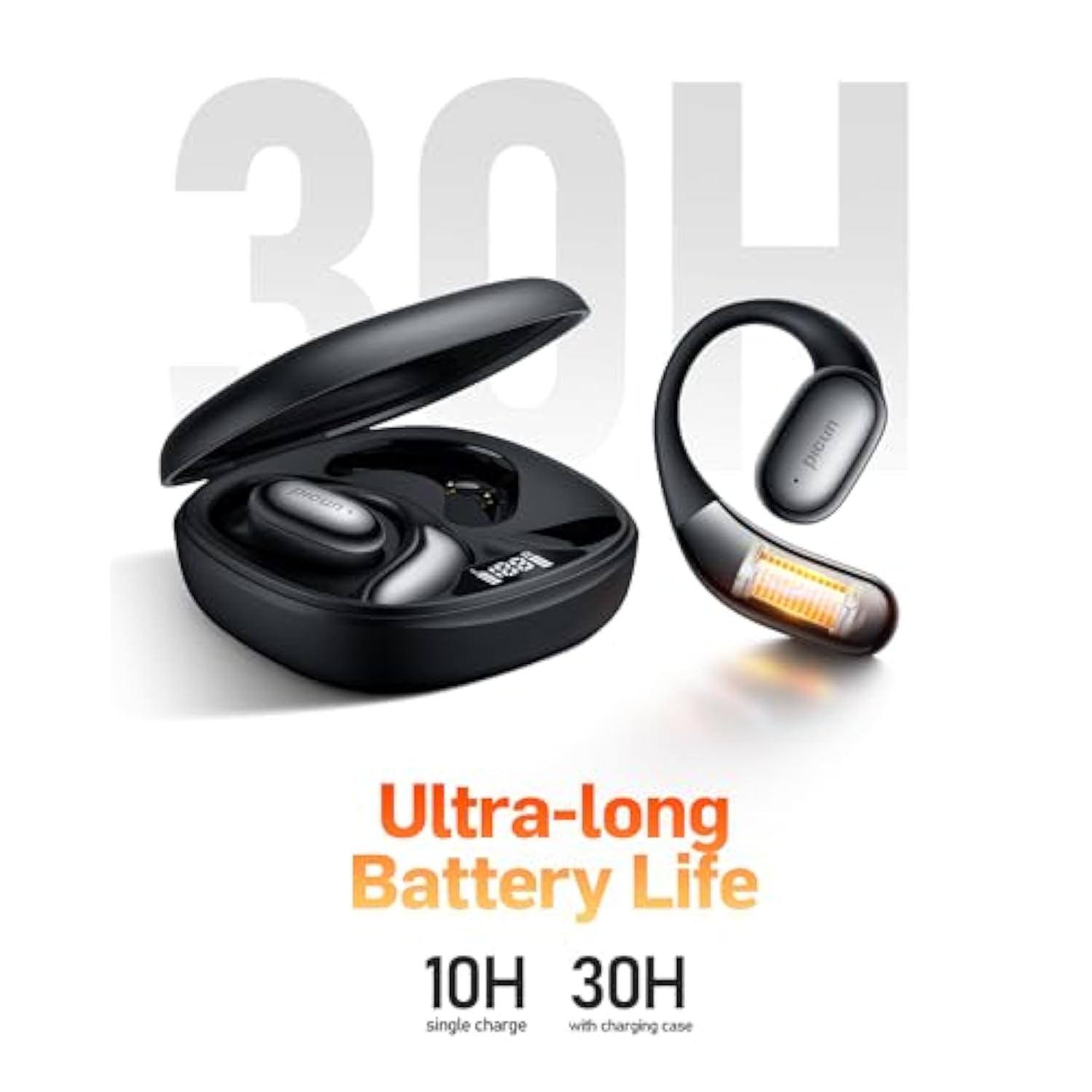 Picun Open Ear Headphones Wireless Bluetooth 5.4, Wireless Earbuds with Earhooks, HiFi Stereo, IP54 Waterproof, Built-in Microphone, 30H Playtime, Fast Charging, Sports Earphones for iPhone & Android