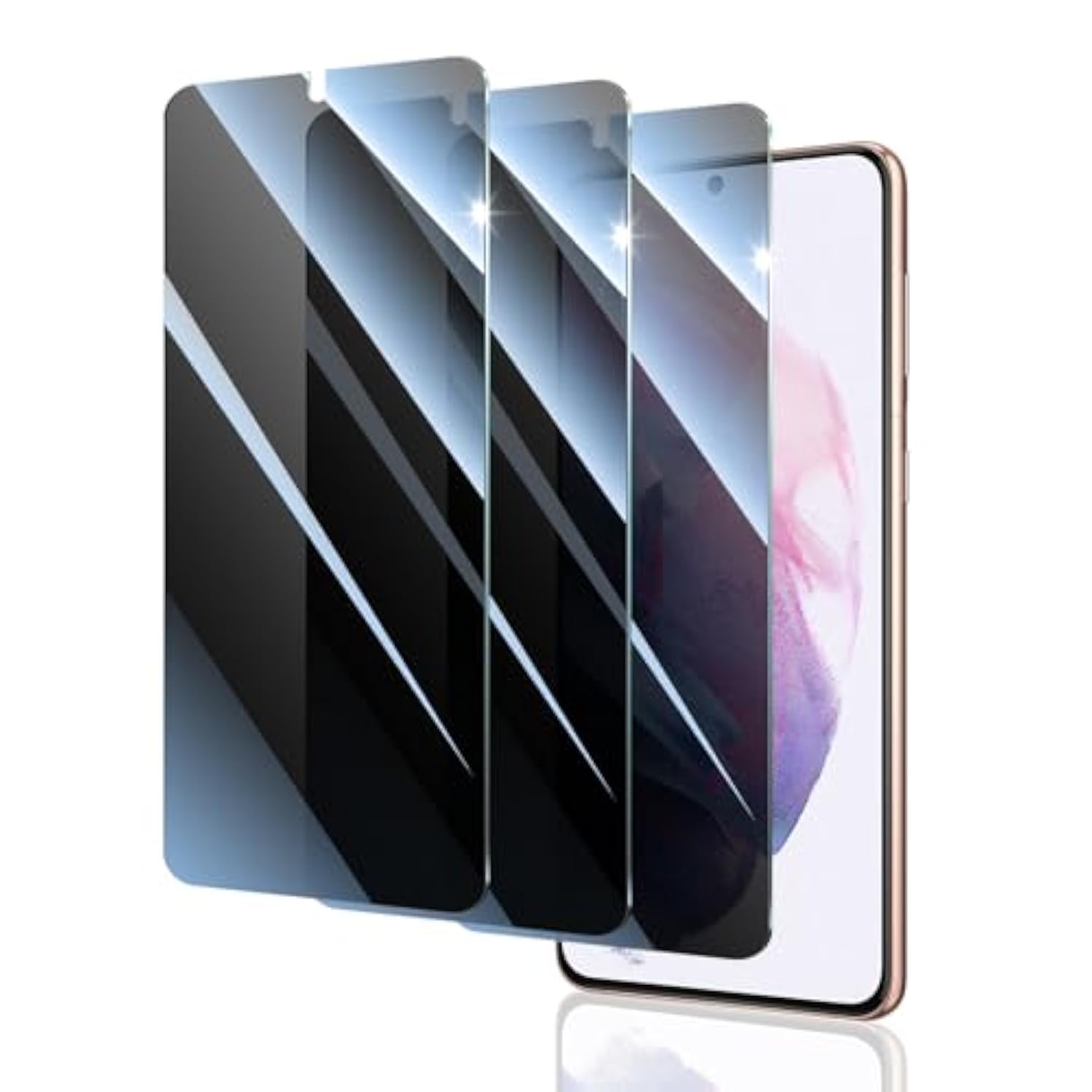 Privacy Screen Protector For Samsung Galaxy S21+/S21 Plus, Double Shatterproof Anti-Spy Tempered Glass Film, [Impact- Private Protection][Anti-Scratch][9H Hardness]- 3 Pack