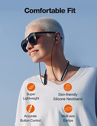 Bluetooth Headphones,V5.2 Wireless Bluetooth Earbuds w/Mic in-Ear Magnetic Neckband Earphone 30Hrs Playtime, IPX7 Sweatproof Deep Bass Headset for