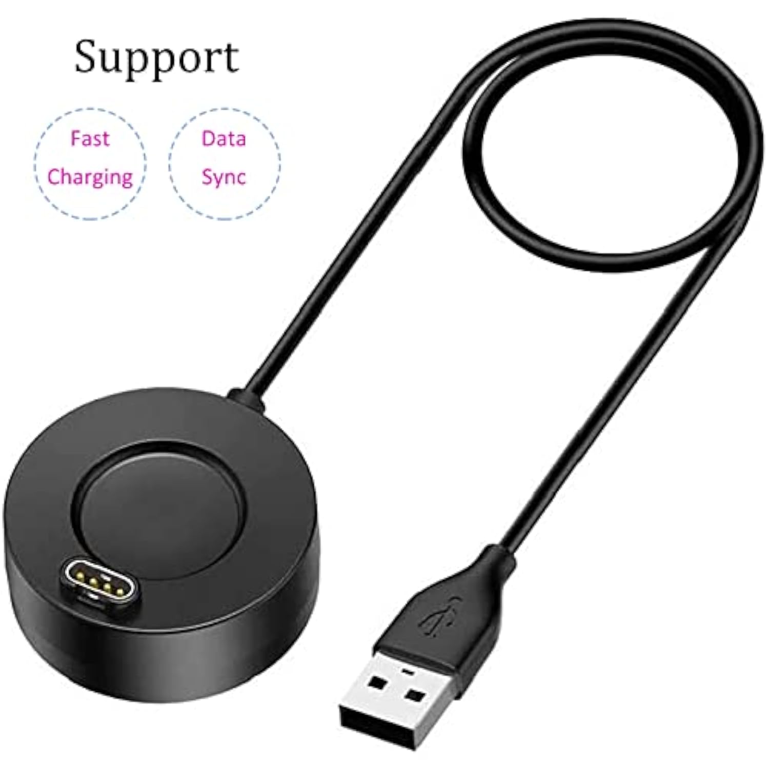 Garmin Watch Charger, 1M Usb Charging Cable Stand Station Date Compatible With Garmin Vivoactive 3 4 4S/Fenix 6/6S/6X, Fenix 5/5S/5X / Venu Sq Music/Forerunner 935,Forerunner 945