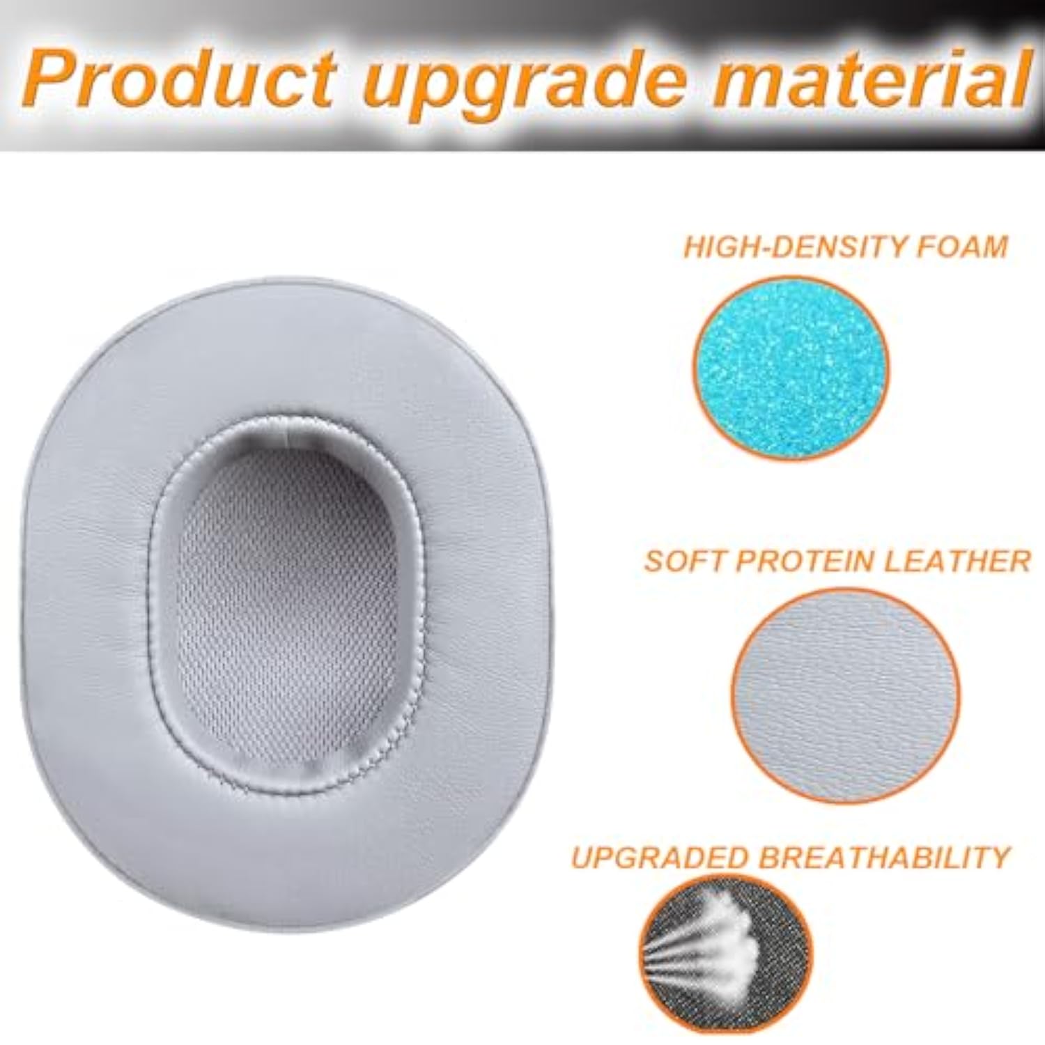 Replacement Ear Pads For Skullcandy Venue Wireless Anc, Headphones Ear Cushions Covers For Skullcandy Crusher Wireless/Evo/Hesh Anc/Evo/Crusher Anc Headset Accessories Ear Cups-Black. (Light Gray)