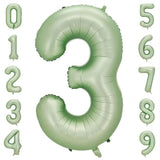 Sage Green 3 Number Balloon,Olive Green 3 Balloons 40 Inch Large Helium Foil Mylar Birthday Balloons For Boy Girl Baby Shower Birthday Jungle Party Decorations
