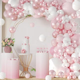108pcs Pink Balloon Arch Kit with Pearl & Macaron Balloons for Parties Events