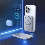 Minimag Portable Charger, 5,000Mah Wireless Magnetic Fast Charging Pack With Usb-C Cable, Designed For Iphone 16 Pro Max/16 Pro/16/15/14/13/12 Series - Grey
