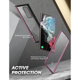 SUPCASE for Samsung Galaxy S22 Ultra Case (Unicorn Beetle Edge Pro), [Built-in Screen Protector] [Military-Grade Protection] Slim Frame Clear Protective Phone Case for S22 Ultra 5G 2022, Wine