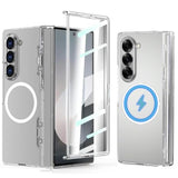 For Galaxy Z Fold 7 Case Compatible With Magsafe, Bulit-In 9H Screen Protector & Spring Hinge Protection Anti-Yellowing Strong Magnetic Slim Thin Phone Cover For Samsung Galaxy Z Fold7 (Clear)