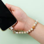 Phone Charm With Beaded Marble, Cell Phone Lanyard With Tether Tab, Phone Chain Strap, Hands-Free Wrist Strap, Phone Strap For Women Compatible With Iphone 14 Pro Max/ 13 Pro Max/ 12 Pro Max/(Green)