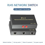 Rj45 Network Switch Selector 2 In 1 Out Or 1 In 2 Out, Ethernet Switch 2 Port, 2 Port Network Hub 100/500M, Metal Shell