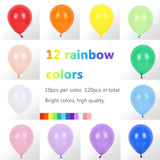 Rainbow Balloons 120Pcs 5 Inch Colourful Latex Party Balloons For Birthday Baby Shower Wedding Party Supplies