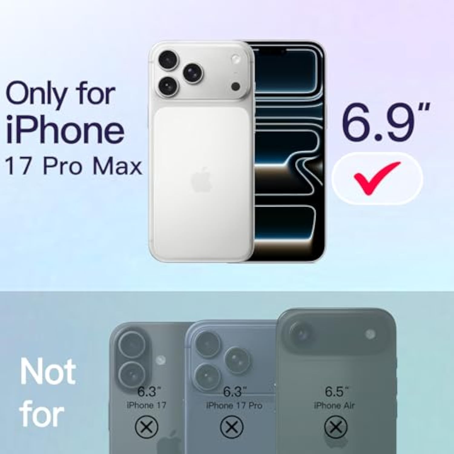 JETech Slim Case for iPhone 17 Pro Max 6.9-Inch with Camera Lens Full Protection, Ultra-Thin Lightweight Clear Minimalist Protective Phone Cover (Clear)