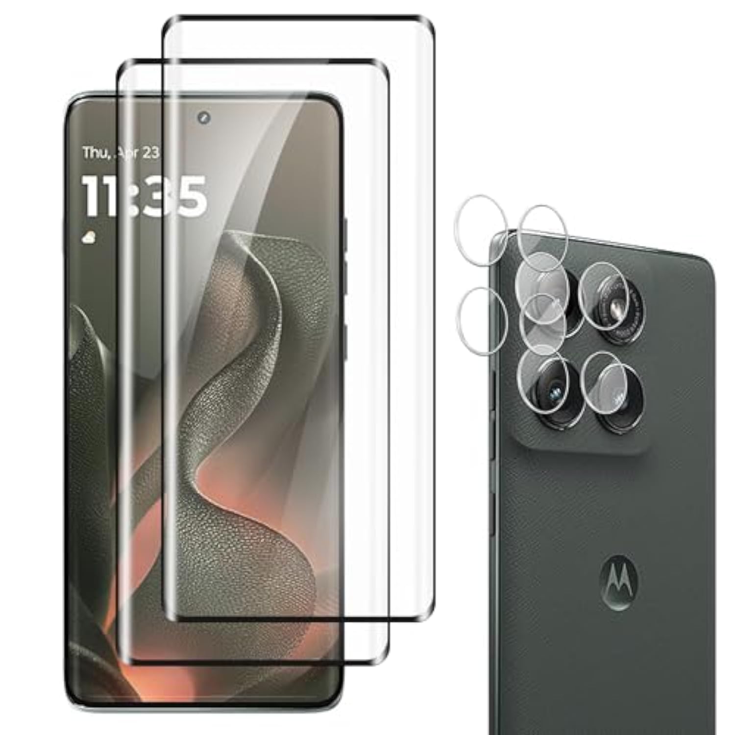 [2+2 Pack For Motorola Edge (2025) Screen Protector + Camera Lens Protector Tempered Glass, 9H Hd Anti-Scratch Case Friendly For Motorola Edge (2025) Tempered Glass Film