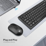 Wireless Keyboard And Mouse Combo, Rk211 2.4G Full-Sized Ergonomic Keyboard Mouse,4 Dpi Adjustable Cordless Usb Keyboard And Mouse For Computer/Laptop/Windows/Mac