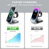 3 In 1 Wireless Charging Station For Apple Devices,Portable Foldable Magnetic Multiple Fast Charger Stand,Wireless Charger Magsafe For Iphone 17 16 15 14 13 12 11 Pro Max Air Plus/Apple Watch/Airpods