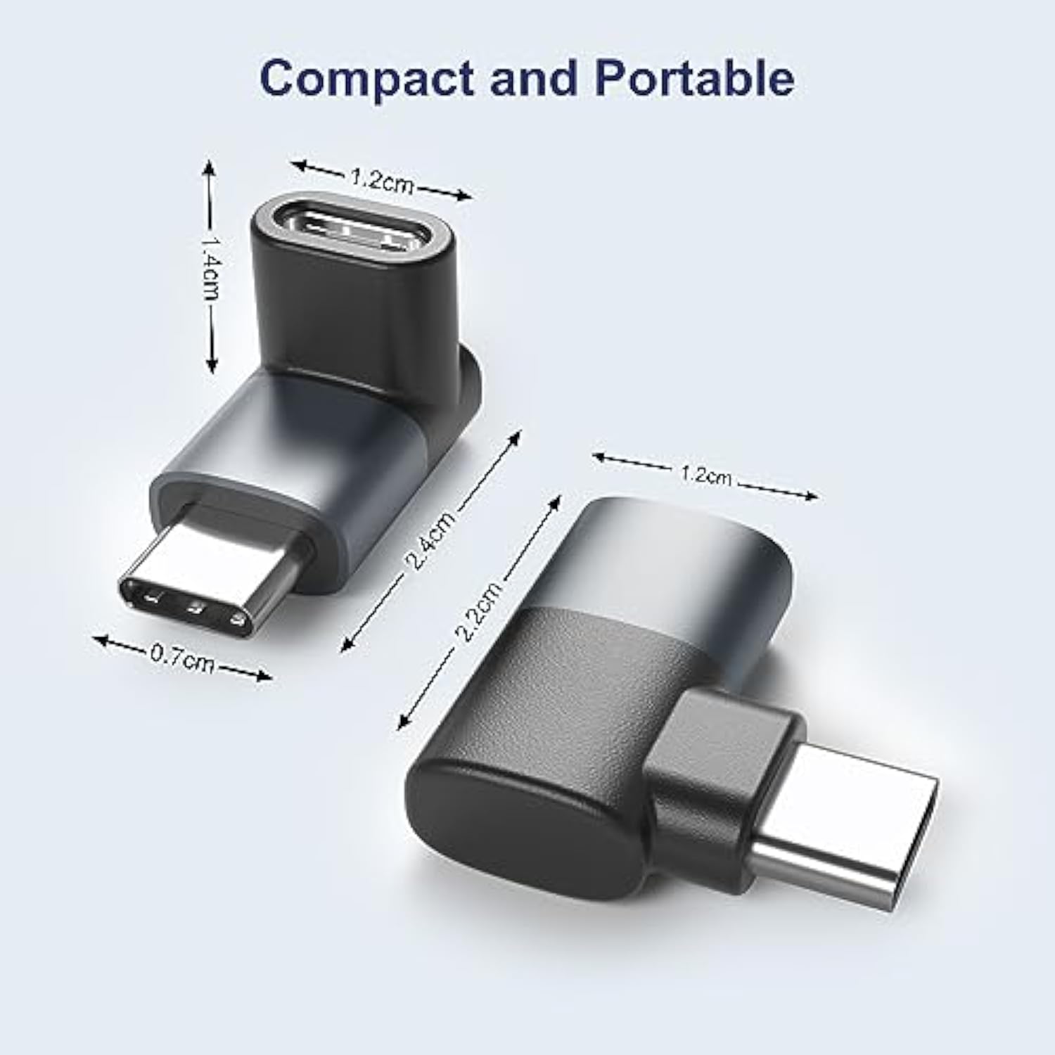 Usb C 90 Degree Adapter 3Pack,Right Angle Usb C Male To Type C 3.2 Gen 2 Femal