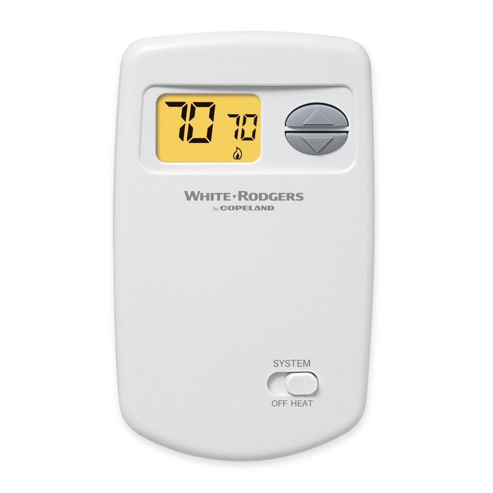 Emerson Thermostats 1E78-140 Non-Programmable Heat Only Thermostat For Single-Stage Systems, White