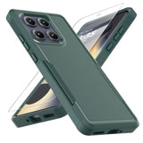 Motorola Edge 2025 Case with Screen Protector, Dual Layer Protective Heavy Duty Cell Phone Cover Non-Slip Shockproof Case for Moto Edge 2025 Dark Green