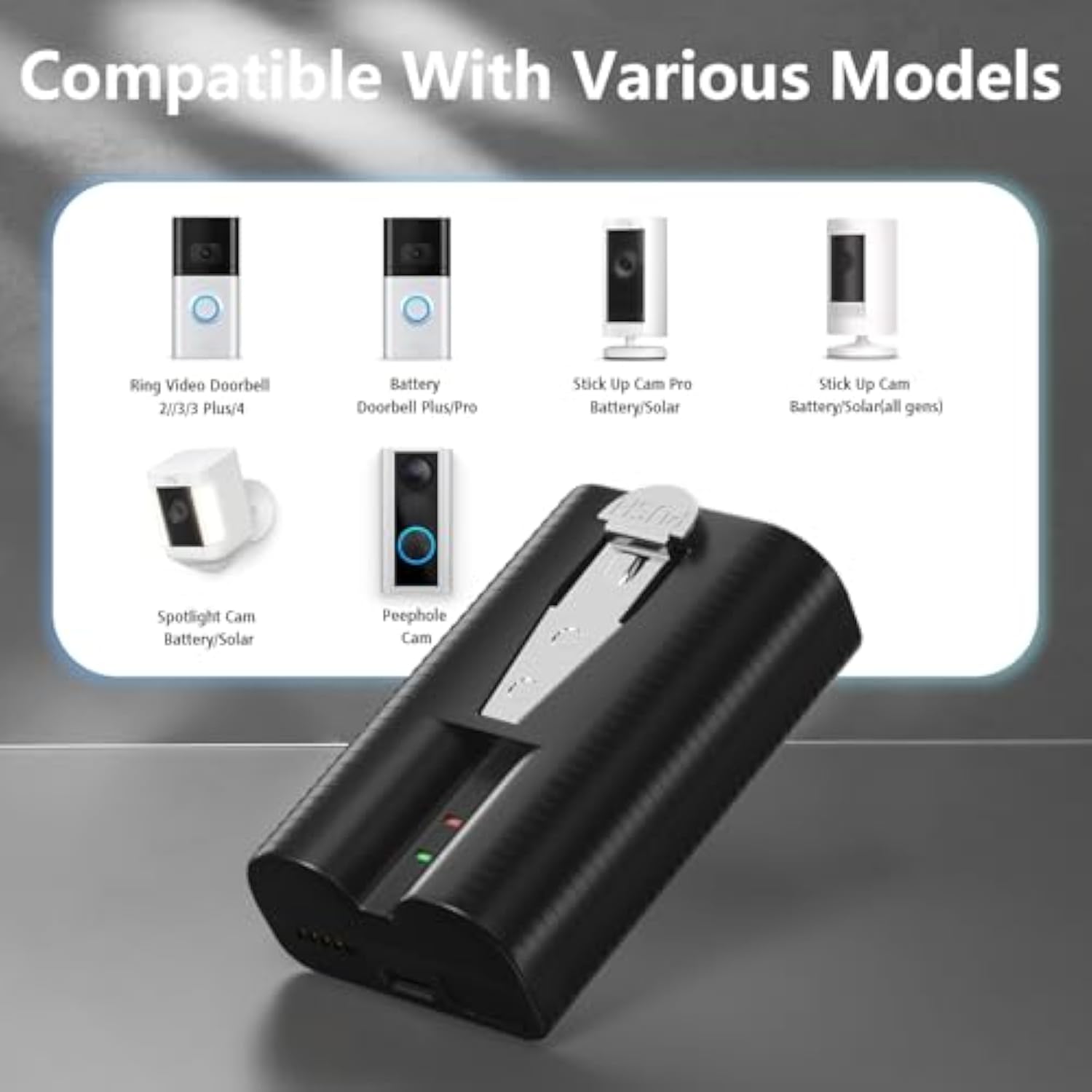 Replacement For Ring Battery 2 Pack With Ring Battery Charger - 6040Mah For Ring Doorbell And Cameras