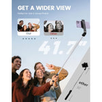 Selfie Stick Tripod With Remote, Extendable 360° Rotatable Selfie Stick, 41.7" Phone Tripod Stand For Cell Phone Filming Compatible With Iphone Samsung Android Smartphone Gopro