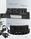 Drawer Outlet Kit With 15Amp Ac Outlets And 5V2A Usb-A, Drawer Outlet Charging Station For Bedroom, Kitchen, Vanity, Entry Table, Nightstand