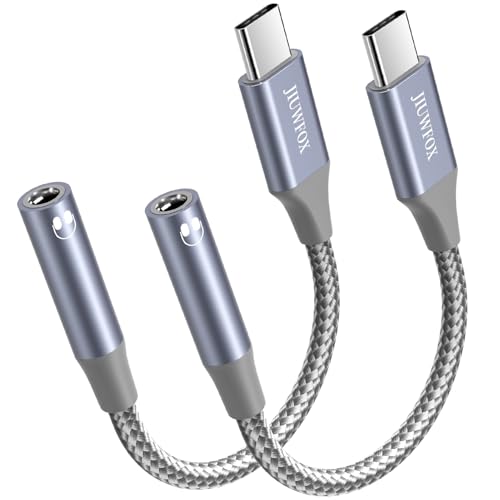 USB C to 3.5mm Headphone Jack Adapter, (2Pack) USB-C to Aux Audio Dongle Adapter Cord Compatible with iPad, iPhone 17 16 15,  Galaxy S25 S24