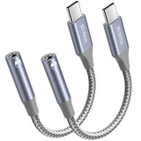 USB C to 3.5mm Headphone Jack Adapter, (2Pack) USB-C to Aux Audio Dongle Adapter Cord Compatible with iPad, iPhone 17 16 15,  Galaxy S25 S24
