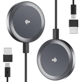 For Magsafe Charger, Qi2 Certified 15W Wireless Charger, Fast Charging Pad Compatible With Iphone 16/15/14/13/12 Series, Magnetic Charger With 5Ft Usb-C Cable (Black-2 Pack)