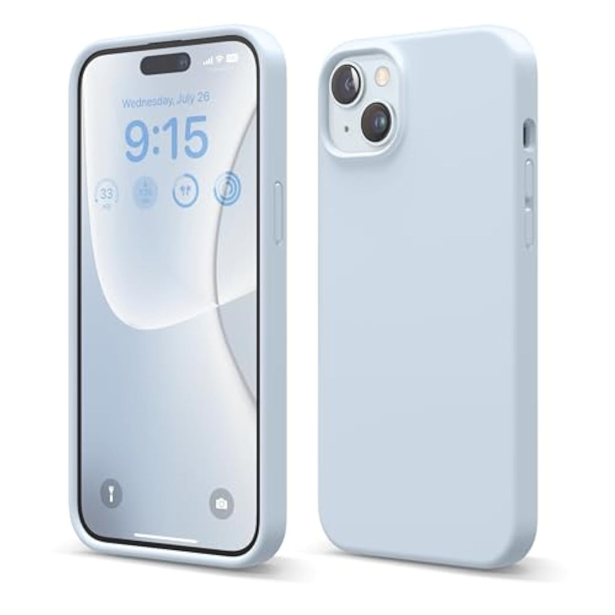 elago Compatible with iPhone 15 Plus Case, Liquid Silicone Case, Full Body Protective Cover, Shockproof, Slim Design, Anti-Scratch Soft Microfiber Lining, 6.7 inch (Light Blue)