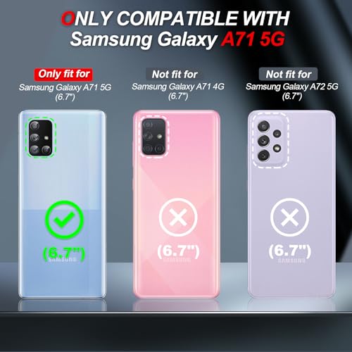 For Galaxy A71-5G Phone Case: [ / ] Compatible For Samsung A71 5G Phone Case With Screen Protector, Military-Grade & Magnetic Stand Funda Para A 71, Black