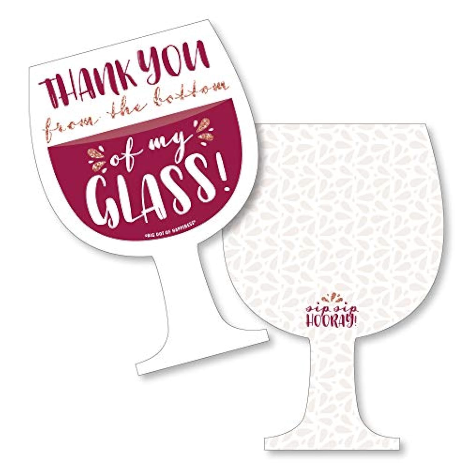 Big Dot of Happiness But First, Wine Tasting Party Thank You Note Cards with Envelopes - Set of 12