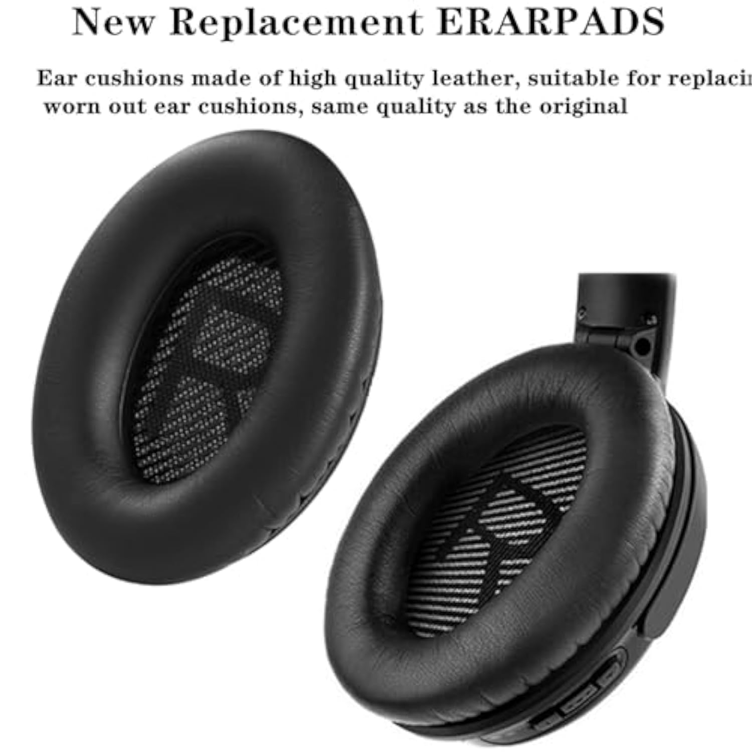 Ear Pads Cushions + Headband Replacement Earpads Compatible With Bose Quietcomfort 45 Qc45 35 Qc35, Qc35 Ii Over-Ear Headphones Easy Diy Installation,Protein Leather Parts (Black Kit)