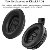 Ear Pads Cushions + Headband Replacement Earpads Compatible With Bose Quietcomfort 45 Qc45 35 Qc35, Qc35 Ii Over-Ear Headphones Easy Diy Installation,Protein Leather Parts (Black Kit)