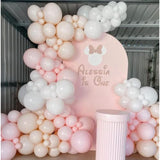 Pink Balloon Garland Arch Kit - Double Stuffed Light Pink And White Cream Peach Matte Latex Balloon Different Sizes 12 10 5 In Ballon For Party Baby Shower Decoration