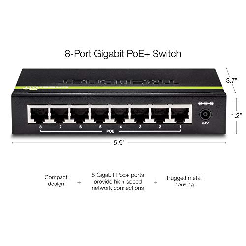 8-Port Poe Switch, Tpe-S44, Ethernet Splitter, 30W Power Budget, 1.6 Gbps Switching Capacity, 10/100Mbps, Ndaa & Taa Compliant, Manufacturer Protection