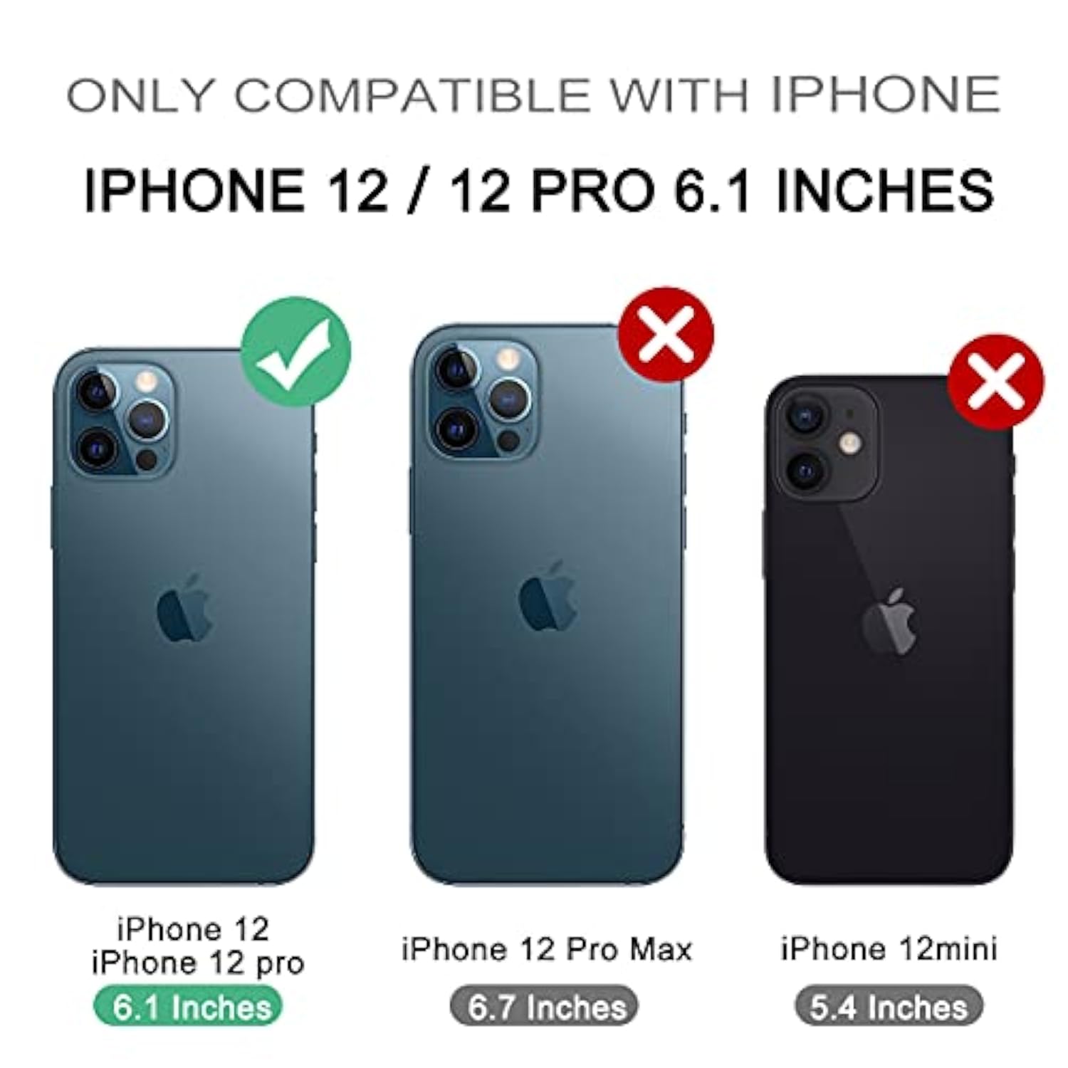 For Iphone 12 Case & For Iphone 12 Pro Case, [Built In Screen Protector And Kickstand] Heavy Duty Military Grade Protection Shockproof Protective Cover For Iphone 12, 6.1 Inch Black