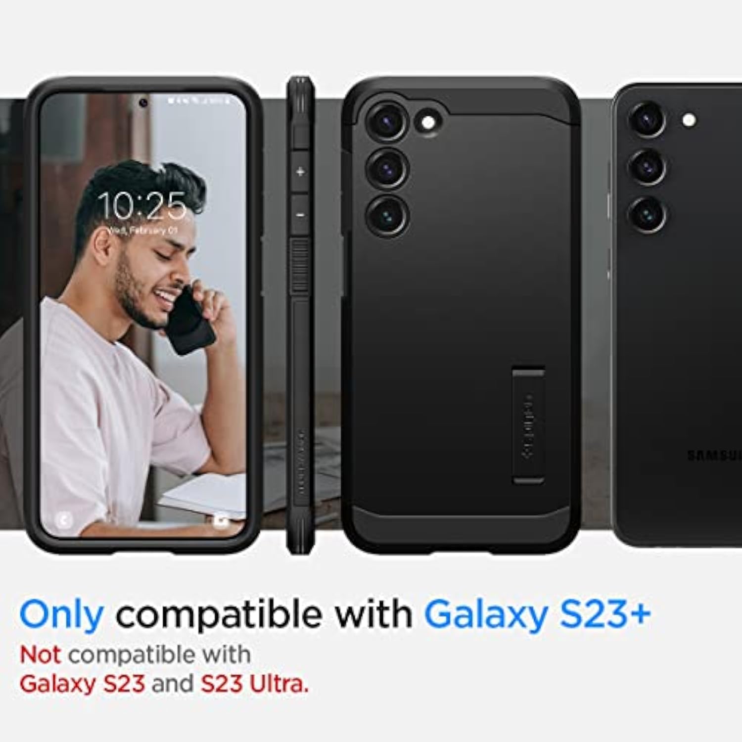 Spigen Tough Armor Designed for Galaxy S23 Plus Case (2023) [Kickstand] [Military-Grade Protection] - Black