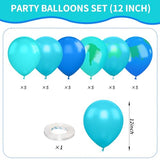 Earth Balloons, 12 Inch Blue and Green World Map Printed Latex Balloons