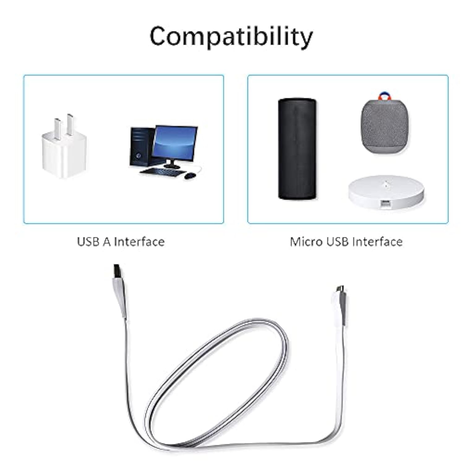 Cord Replacement For Ue Boom Charger, 1.2M Usb Charging Cable Compatible With