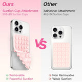 Double-Sided Silicone Suction Cup Phone Mount, Hands-Free Stand - Light Pink